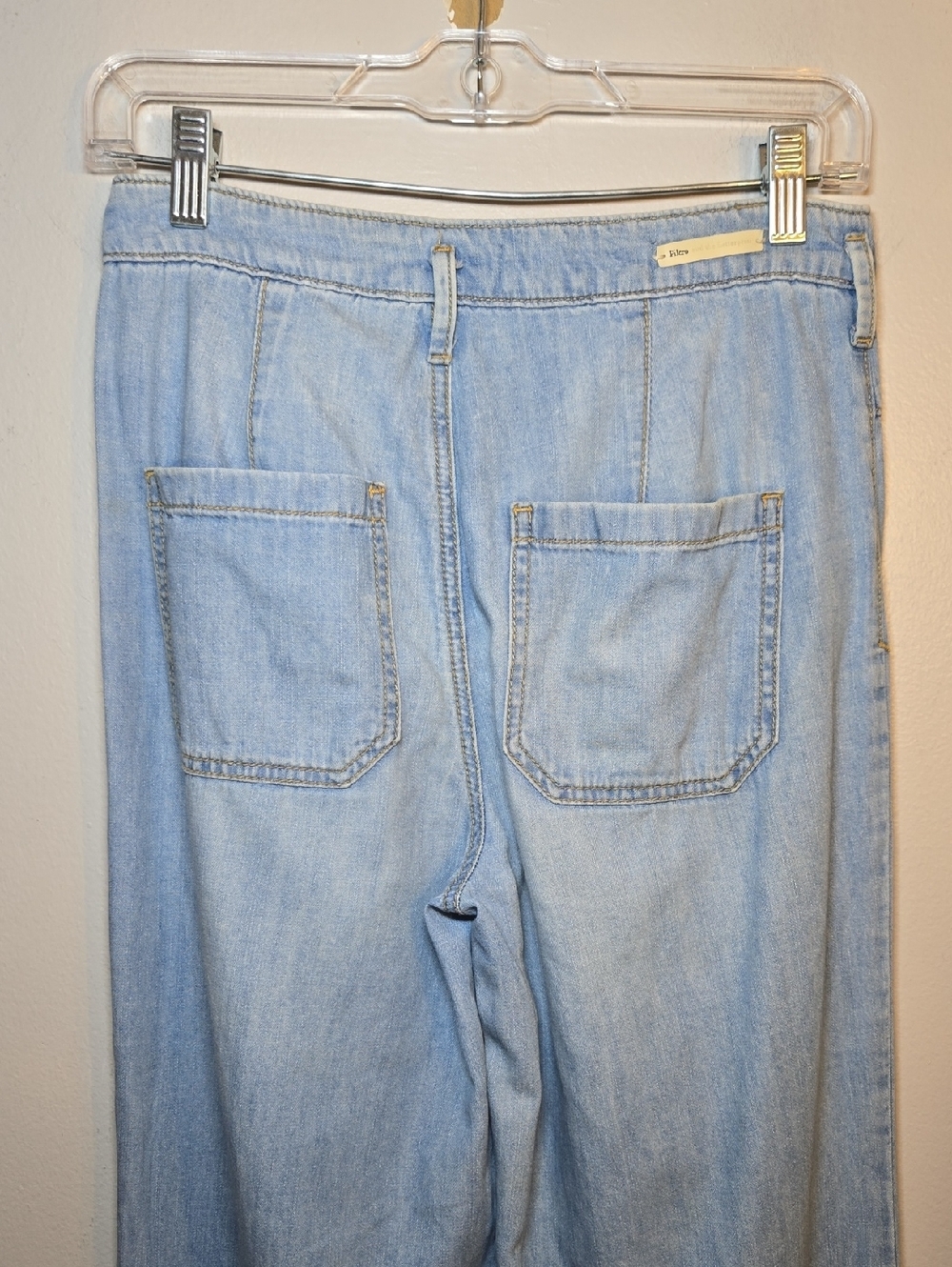 Pilcro Anthropologie Wide Leg Snap Hem Jeans Women’s Size 25 Lightweight Denim - Picture 8 of 12